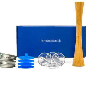 Fermentation kit glass fermenting weights with easy grip handles for wide mouth mason jars