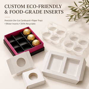 Scatola Regalo Personalizzata per <span class=keywords><strong>Cioccolatini</strong></span> con Finestra Trasparente e Inserto in Blister, Coperchio Magnetico a Ribalta per Dolci e Caramelle - Product Image 5