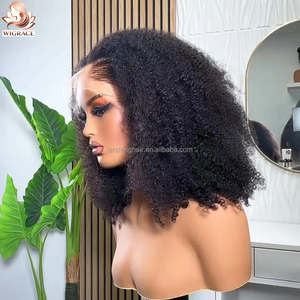 Perruques Full Lace Front sans colle en <span class=keywords><strong>cheveux</strong></span> humains brésiliens Afro Kinky Curly 13x6 HD Lace Frontal avec Hairline Naturelle Faible, style Lagos Hairline - Product Image 3