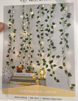 Rideau de Noël coloré de haute qualité 66L avec lumières de Noël glaçon feuille verte