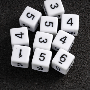 Ensemble de dés polyédriques à 6 faces FACCUB de 16 mm, taille standard avec des numéros, D6, jeu, couleur unie marron, acrylique, plastique, Yahtzee - Product Image 4