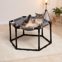 Hamac pour chat d'intérieur antidérapant hexagonal avec tissu respirant pour que les chats puissent dormir confortablement