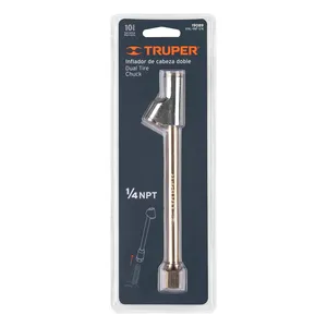 Dispositivo di gonfiaggio a doppia testa per autotrazione materiale in acciaio 1/4 filo NPT - Product Image 3