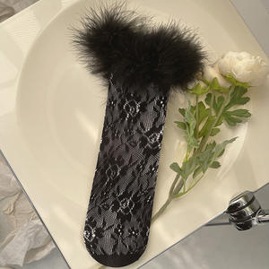 Kaus Kaki Pergelangan Kaki Bulu Kaus Kaki Jala Renda Berbulu Wanita Stoking Seksi Musim Panas Stoking Mode Kompresi Tinggi Lutut Panjang - Product Image 2