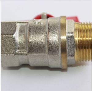 Миниатюрный латунный шаровой кран с красной короткой ручкой-бабочкой, с внутренней и наружной резьбой, ручное управление, для воды, OEM - Product Image 6