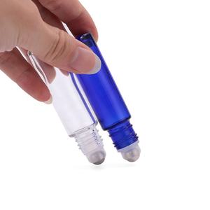 Botella enrollable de cristal para perfume, botella rellenable de 10ml, color ámbar, azul claro, para aceite esencial - Product Image 4