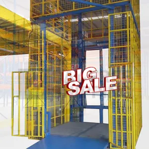 Barang hidrolik industri pekerjaan berat 500kg-5000kg lift gudang lift kargo dengan penutup wesh penuh