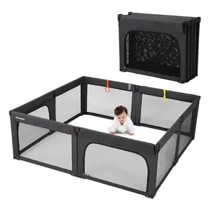 Forma transpirable ajustable, corralito grande y pequeño para bebés, corralito plegable, valla para bebés, centro de juegos en interiores, Corralitos