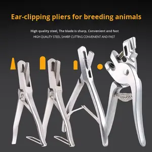 Alicates de muesca de oreja en forma de V en forma de U de acero inoxidable para cerdos, <span class=keywords><strong>granja</strong></span> veterinaria, marcado de orejas, Clip de número, equipo de cría de animales - Product Image 5