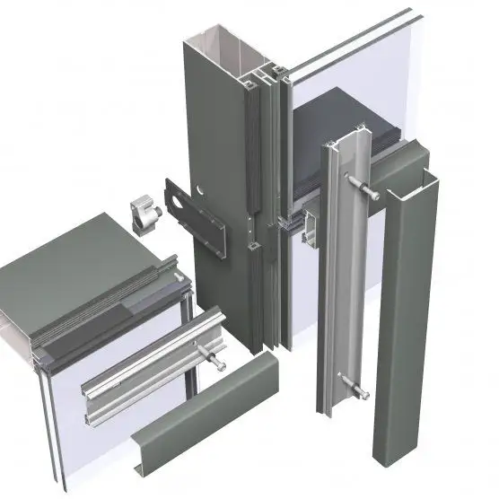 Profilé aluminium 6063 pour verre, consommable en aluminium, 12/30 ans d'autonomie