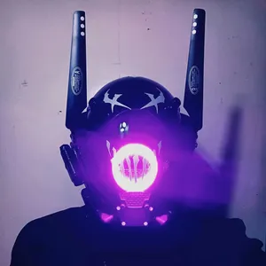 Glowing Cyber punk Cosplay Hellboy Retaliation Shinobi mask Halloween Fit Party Coolplay Gift