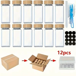 Juego <span class=keywords><strong>de</strong></span> 24 Frascos <span class=keywords><strong>de</strong></span> Especias <span class=keywords><strong>de</strong></span> Vidrio Minimalistas <span class=keywords><strong>con</strong></span> Tapas <span class=keywords><strong>de</strong></span> Bambú Herméticas - Juego <span class=keywords><strong>de</strong></span> Frascos <span class=keywords><strong>de</strong></span> Especias Cuadrados <span class=keywords><strong>de</strong></span> Vidrio Estéticos para Decoración <span class=keywords><strong>de</strong></span> Cocina Moderna - Product Image 4