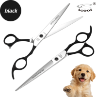 Tijeras Profesionales Personalizadas de 7.5 Pulgadas para Peluquería Canina, con Recubrimiento Negro, para Cortar el Pelo de Mascotas