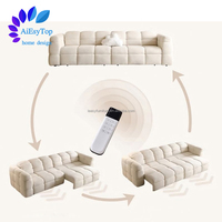 Nuevo Sofá Cama Eléctrico Funcional con Cabecera Ajustable, Control Remoto y Asiento Doble Extensible