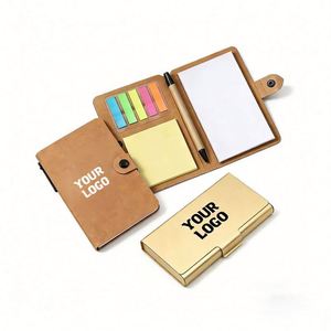 Carnet en kraft avec logo personnalisé et stylo, blocs-notes imprimés en gros, notes adhésives, papeterie de bureau, cadeau promotionnel pour entreprise - Product Image 1