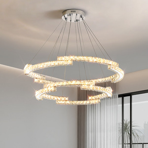 Crystal Chandelier <b>Led</b> <b>Light</b> Round Pendant <b>Light</b> Modern Minimalist Design For Living Room Bedroom Dining Room Home Lighting - Product Image 1