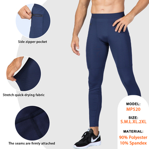Da uomo in poliestere a compressione elastica da allenamento da ginnastica Slim Fit con tasche posteriori ad asciugatura rapida da ciclismo Sport da palestra per uomo - Product Image 2