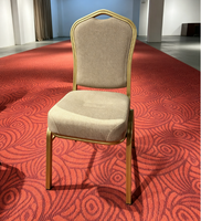 Chaises empilables en métal haut de gamme pour hôtels et banquets de mariage, vente en gros