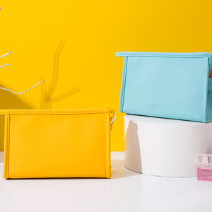 Neceser de viaje para mujer, bolsa de cosméticos de color puro, fácil de llevar, elegante, de calidad previa, venta al por mayor - Product Image 3