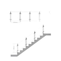 Rampe en verre pour clôture intérieure et extérieure, rampe d'escalier en acier inoxydable, rampe de balcon en verre