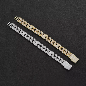 16Mm Box Button Head <b>Cuban</b> Bracelet, Hip Hop Pig Nose <b>Cuban</b> <b>Chain</b> - Product Image 2