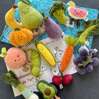 Série de peluches domestiques JC Fruits et Légumes : Aubergine, Banane, Arachide, Noix de Coco, Pomme de terre, Raisin, Pomme de mer, en peluche courte, 31cm-50cm, 14 ans et plus