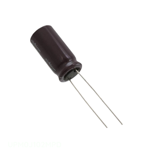 Condensador de Canal de Fabricante UPM0J102MPD, de Aluminio, de Orificio Pasante, 1000uF 20% 6.3V RADIAL - Product Image 1