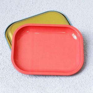 Plateau roulant en fer blanc 14*18cm, plusieurs couleurs, plateau de service de haute qualité, logo personnalisé - Product Image 2