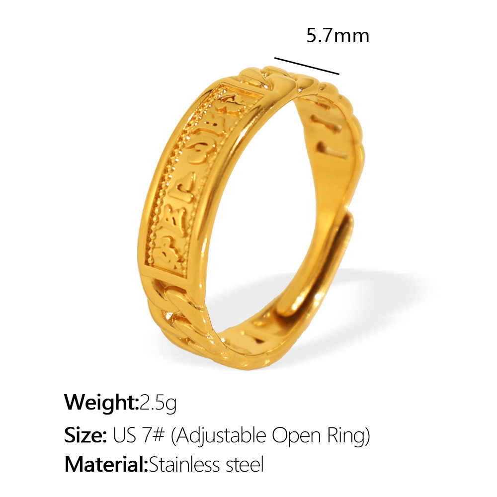Bague en or réglable JZ93 (longueur 7 mm)