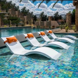 Chaise longue d'extérieur moderne en fibre de verre, résistante à l'eau, pour piscine, plage, jardin, hôtel, villa - Product Image 2