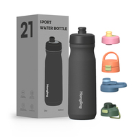 Bouteille d'eau de cyclisme Hong Ling 21oz en acier inoxydable de haute qualité, gourde d'hydratation portable pour la course et le cyclisme