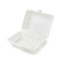 Boîte alimentaire jetable robuste en amidon de maïs biodégradable, thermoformée, pour repas préparés, type bento, pour la restauration rapide et les traiteurs
