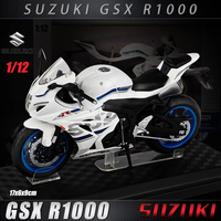 1:12 échelle Suzuki GSXR1000 moulé sous pression en métal modèle alliage moto roues mobiles roue avant volant ornement jouet pour moteur