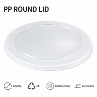 Yunuoxi Couvercle en plastique PP translucide de 16 cm pour récipient rond, 17,8 g, empilable, léger, vente en gros, direct usine