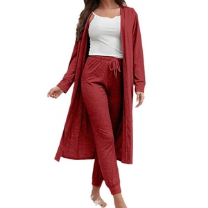 Pajamas Stretch Sunken Stripe Suspender Trousers Outerwear Gown <strong>Pyjamas</strong> Casual Contrast Color Warm Can Be Worn Outside - Product Image 5