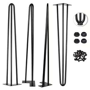 Chân Kẹp Tóc 28 ''Inch Bán Buôn Giá Rẻ Sắt Thép Nhà Hàng Bàn Chân Văn Phòng Ăn Ăn Đồ Nội Thất Kim Loại Kẹp Tóc Bảng Chân - Product Image 1