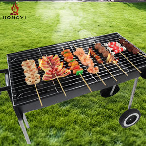 เตาบาร์บีคิวถ่านกลางแจ้ง HONGYI แบบมีล้อเลื่อน น้ำหนัก 5.5 กก. ทำจากสแตนเลส พร้อมล้อสำหรับเสียบไม้ย่างและย่างเนื้อ - Product Image 2
