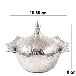 Otomano diseñado de color plata cubierto de azúcar café té deleite turco olla - Product Image 2