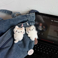 Porte-clés en peluche mini ours mignon, pendentif animal de dessin animé en peluche, breloque de sac en peluche douce de 10 cm, cadeau porte-clés