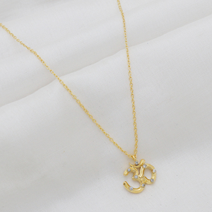 2025 última Plata de Ley 925 chapado en oro OM collar Cubic Zirconia collar proveedor indio Venta caliente - Product Image 2