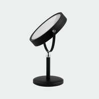 Miroir de maquillage cosmétique LED de table/bureau rotatif noir et blanc avec interrupteur tactile, personnalisable OEM/ODM avec logo Winway