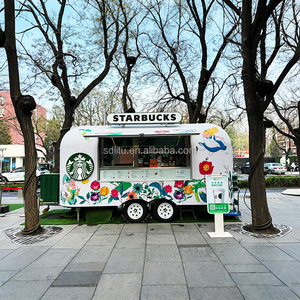 Customized Dining Carts Mobile Trailers Graffiti Coffee <strong>Food</strong> Truck for Sales with Ice Cream and Hamburgers for Snack <strong>Food</strong> - Product Image 5
