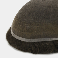Système de remplacement capillaire pour hommes Newtimes Hair Full French Lace, cheveux humains Remy, toupet pour hommes
