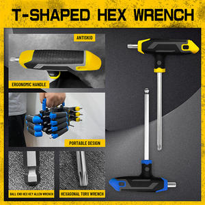 Juego de 14 Llaves Allen Industriales con Mango en T, Acero al Cromo Vanadio, Extremo de Bola, Métrico, Kit de Herramientas para Automoción <span class=keywords><strong>Powerlift</strong></span> - Product Image 2