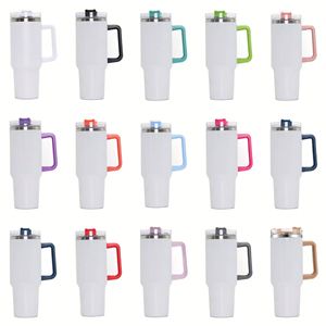 Gobelet isotherme 40 oz pour voiture, en acier inoxydable, à sublimation, avec poignée - Product Image 3