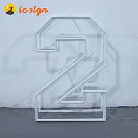 Lettres et chiffres lumineux en métal pliables de 3, 4 et 5 pieds pour décorations de fête, baby shower, anniversaire et mariage