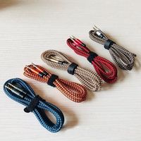 Haute qualité 3.5mm fil Audio tressé tête métallique mâle à mâle ligne câble AUX 1M 3FT câble en Nylon