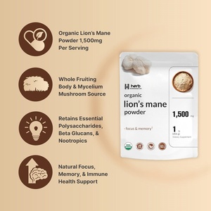 Poudre de champignon Crinière de lion entière naturelle (mycélium) pour adultes, OEM ODM, améliore la mémoire et le sommeil, champignon de 24 mois de maturation - Product Image 3