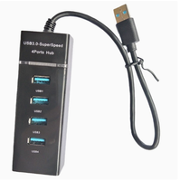 USB 2.0 roestvrijstalen laptop/desktopcomputer uitbreidingshub (1-tot-4) Kabellengte van 1,2 meter