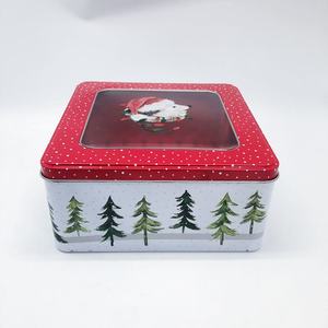 Caja de Hojalata Rectangular Grande con Acabado Mate, Tipo Concha, con Ventana para Envasado de Regalos, Impresión a Color de Alimentos - Product Image 4